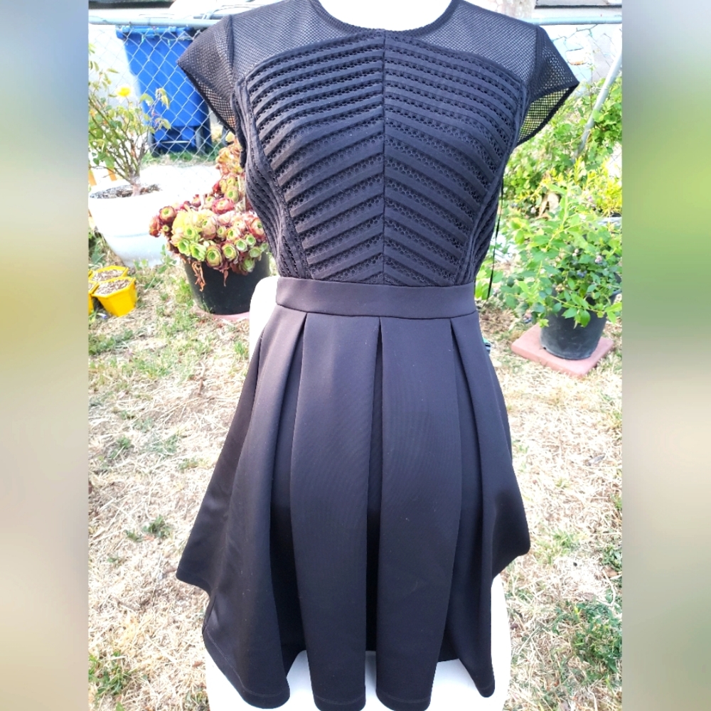Elegant black fit and flare Gabby Skye dress